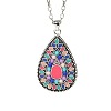 Bohemian Teardrop Zinc Alloy Enamel Pendant Necklaces & Dangle Earrings Sets WGB4181-01-4