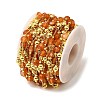Handmade Synthetic Coral Faceted Round Beaded Chains CHC-F021-01G-08-3