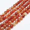 Natural Red Agate Bead Strands G-G880-05-10mm-2