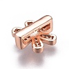 Brass Micro Pave Cubic Zirconia Slide Charms ZIRC-F094-23-RS-3