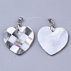 Single-Sided Natural Black Lip Shell and White Shell Pendants SSHEL-N034-09-2