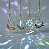 AHADERMAKER 1 Set AB Color Plated Chandelier Glass Teardrop Pendant Decorations HJEW-GA0001-45-4