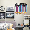 Word JIU JITSU Fashion Iron Medal Hanger Holder Display Wall Rack ODIS-WH0021-038-7