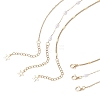 304 Stainless Steel Pendant 316 Surgical Stainless Steel & Plastic Pearl Paperclip Chain 3 Layer Necklaces for Women NJEW-JN05471-01-5