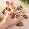 Beadthoven 16Pcs 8 Styles Transparent Resin & Walnut Wood Pendants RESI-BT0001-30-15