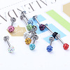 316 Surgical Stainless Steel Rhinestone Round Ball Threadless Labrets WG0410F-09-2