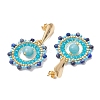 Natural Lapis Lazuli & Mashan Jade Boho Stud Earrings EJEW-MZ00281-03-4