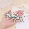 Bridal Flower Pearl Rhinestone Alloy Hair Combs MRMJ-WH0077-061LG-4