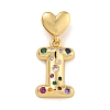 Brass Micro Pave Colorful Cubic Zirconia Pendants KK-P281-01G-I-1