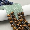 Chakra Natural Red Jasper & Yellow Jade & Green Aventurine & Tiger Eye & Sodalite & Amethyst Beads Strands X-G-NH0002-E02-8mm-2
