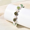 8MM Natural Green Line Jasper & Cultured Freshwater Pearl Round Beaded Stretch Bracelets for Women BJEW-JB14239-2