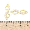 Brass & ABS Imitation Pearl Infinity Connector Charms KK-D325-03G-2