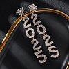 Brass Rhinestone Stud Earrings LS-EJEW-Q012-02G-1