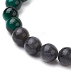 Natural Quartz Crystal & Amazonite & Tiger Eye & Larvikite Beaded Stretch Bracelets for Women Men BJEW-TA00551-4