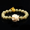 Natural Alashan Agate Round Beads Stretch Bracelets WG466DA-02-1