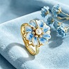 Brass Enamel Rotating Finger Rings for Women WG848BF-01-2
