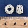 Brass Micro Pave Cubic Zirconia European Beads KK-I719-19S-3