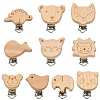 10Pcs 10 Styles Beech Wood Baby Pacifier Holder Clips WOOD-YW0001-94-1