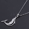 Non-Tarnish 201 Stainless Steel Dolphin Pendants Necklaces NJEW-S105-JN710-45-1-1