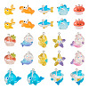  24Pcs 12 Styles Marine Series Transparent Resin Pendants RESI-TA0002-43-8