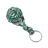 Polyester Braid Ball Stainless Steel Keychains KEYC-JKC01119-5