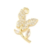 Brass Micro Pave Cubic Zirconia Charms KK-P228-45G-1