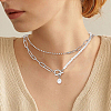 ANATTASOUL 2Pcs 2 Colors Plastic Imitation Pearl Beaded Necklaces Set NJEW-AN0001-10-4