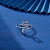 Rhodium Plated 925 Sterling Silver Cat Open Cuff Ring for Women JR861A-5