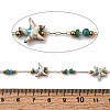Handmade 304 Stainless Steel Synthetic Turquoise Starfish Link Chains CHS-L032-13G-06-2