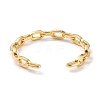Spling Cable Chain-shaped Cubic Zirconia Cuff Bangle BJEW-D448-08G-RS-3
