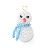 Glass Seed Beaded Snowman Pendants PALLOY-MZ01007-04-1