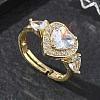 Brass & Cubic Zirconia Finger Rings CU-CBA7E55-15G-1