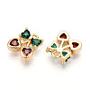 Brass Micro Pave Cubic Zirconia Charms X-KK-N261-94A-G-2