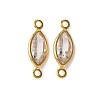 Brass Pave Clear Cubic Zirconia Connector Charms KK-Z121-06G-06-1