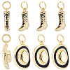 8Pcs 2 Styles Brass Enamel Pendants KK-BBC0022-17-1