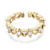 Brass Micro Pave Clear Cubic Zirconia Cuff Rings RJEW-S044-133-NF-3