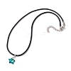 Glass Star Pendant Necklaces NJEW-JN04570-02-3