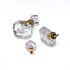 Rhombus Natural Amethyst Perfume Bottle Pendants G-H241-01D-G-01-2