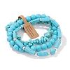 3Pcs Synthetic Turquoise Bead Bracelet  Sets for Men PW-WG3CBCD-15-1