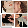 16Pcs 2 Colors Half Spiral Rectangle Brass Hoop Earrings for Women EJEW-UN0003-26-5