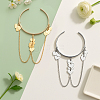 2Pcs 2 Colors Iron Upper Arm Cuff Bangles for Women AJEW-HY0002-61A-4