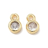 Brass Micro Pave Clear Cubic Zirconia Charms CU-CBA91C0-05G-1