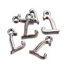 Gunmetal Plated Alloy Letter Pendants PALLOY-P097-03-L-2