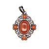 Retro Hollow Natural Red Jasper Pendants PW-WG7B8C5-10-1