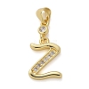 Brass Micro Pave Cubic Zirconia Pendants KK-M319-02G-Z-1