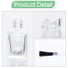 Globleland 10Pcs Transparent Glass Nail Polish Empty Bottle MRMJ-GL0001-14-3