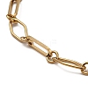 304 Stainless Steel Rhombus & Oval Link Chain Necklace BJEW-B072-03G-2