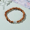 Natural Wood Beads Stretch Bracelets BJEW-JB05848-02-3