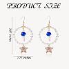 Glass Beaded Big Circle Dangle Earrings EJEW-SW00015-01-2
