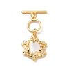 Brass Pave Clear Cubic Zirconia Toggle Clasps KK-M243-09G-01-1